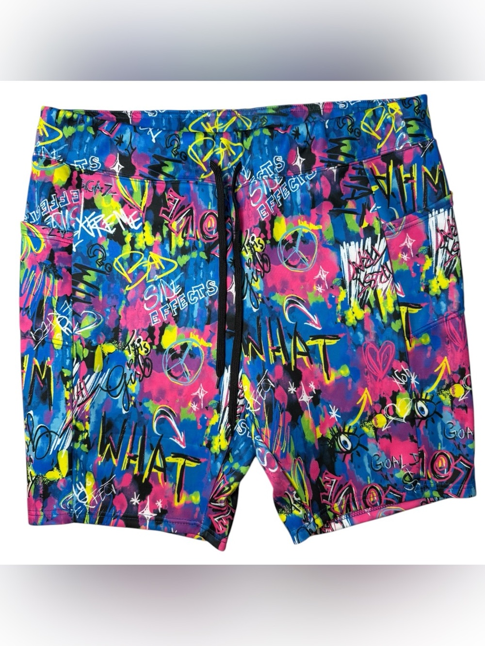 New Look Graffiti Print Athletic Shorts 2X